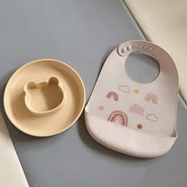 2024新款轻薄款婴儿围兜 食品级硅胶防水防油围兜 便携式未做饭兜