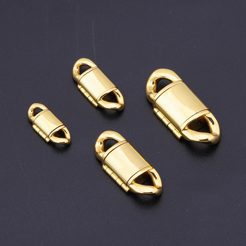 ステンレス钢スキューバボタンデニムチェーンフリップボタンチタン钢ins风ネックレスバックルアクセサリー半制品チェーンバックル|undefined