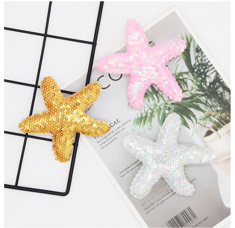 Heart Tian Cute Princess Starfish Hairpin Summer Children Rainbow Sequins Duckbill Clip Star Clip Jewelry Supply_voghion.com