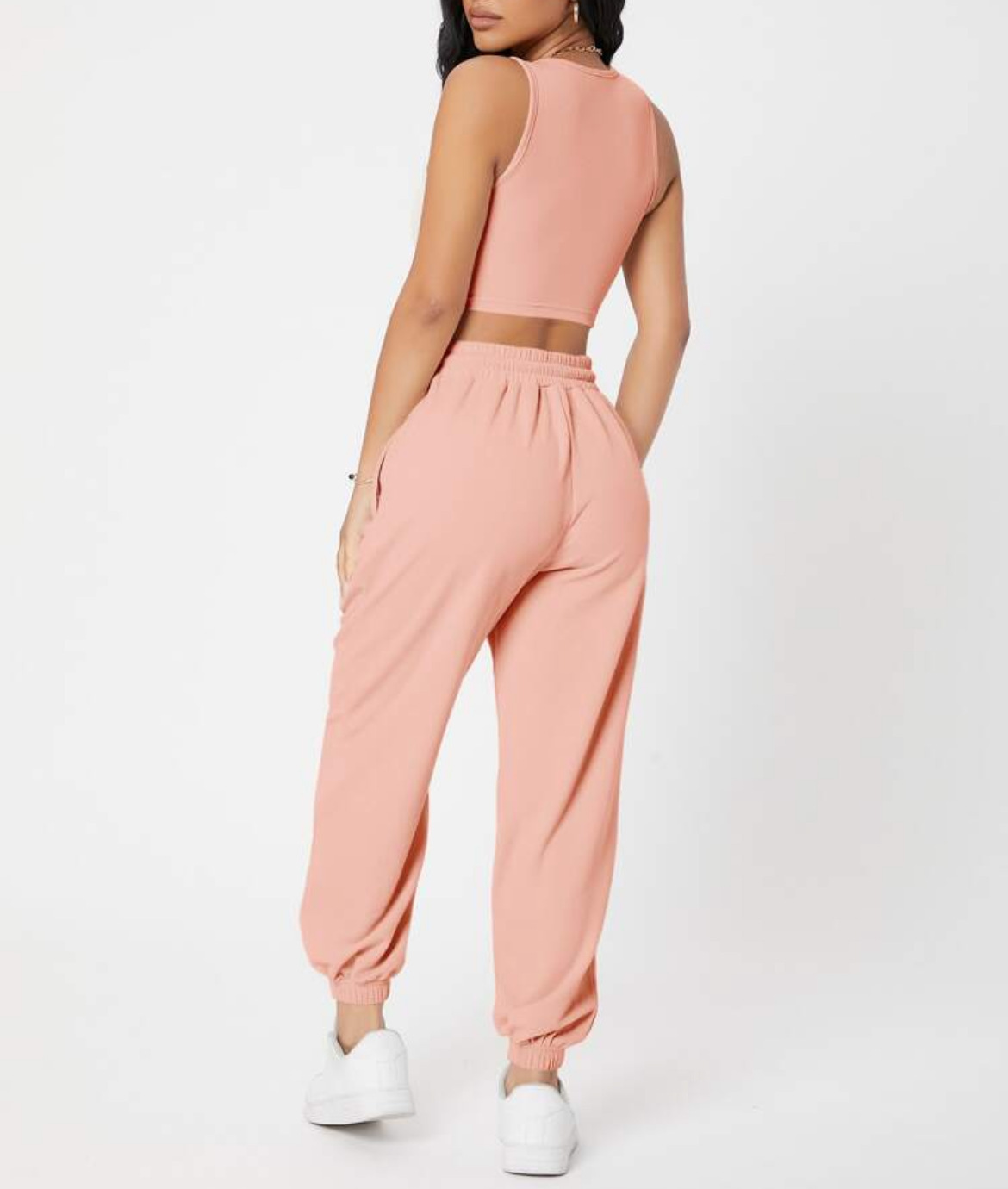 490g Weight Sleeveless Sleeve Length Polyester Fabric Type Pants Sets Sets Type 2 Pieces Set Quantity Casual, Daily Occasion Round Neck Neckline Breathable Function Skinny Fit Type Solid Color Pattern Summer Season Women's Gender Streetwear, Sport Style Style Women's Streetwear Sport Style Solid Color Polyester Round Neck Tracksuit 19