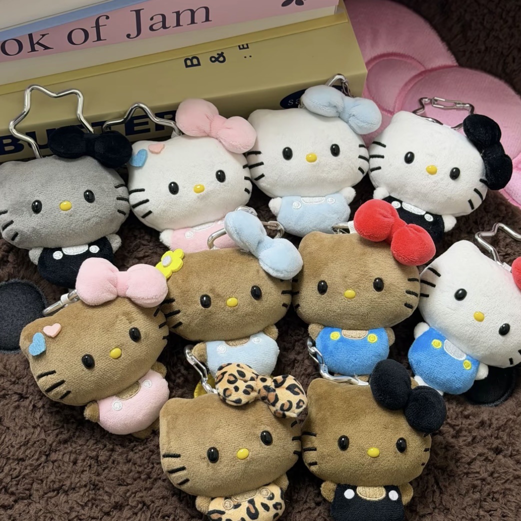 Cute Kitty bag charm, backpack plush toy, Hello KT pendant, sweet pink cartoon doll