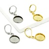 Golden earrings stainless steel, accessory, wholesale, with gem