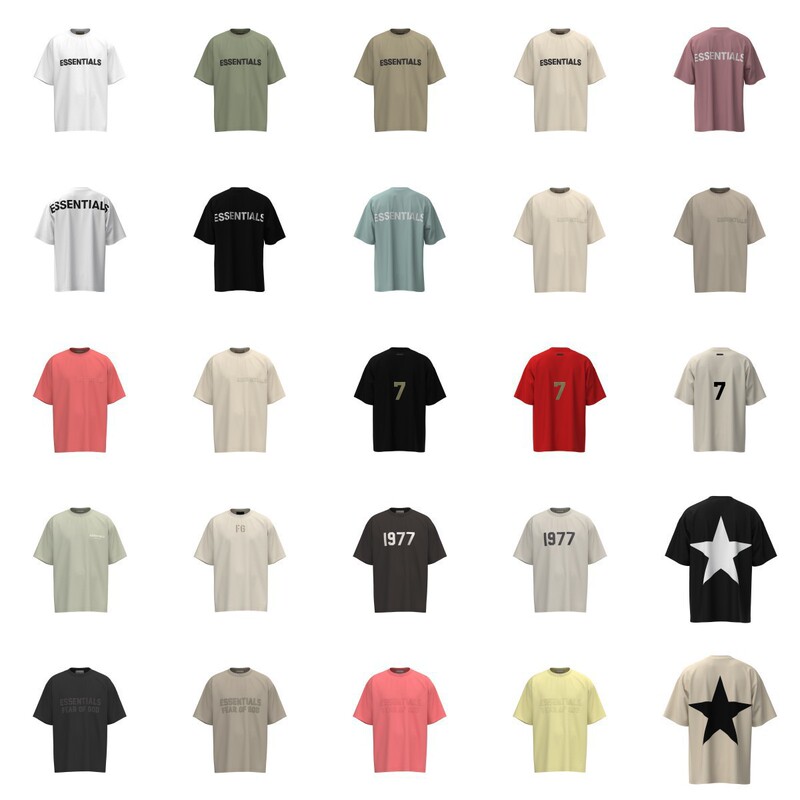 Cross-border American fashion brand FOG summer ESSENTIALS letter pattern pressure glue short sleeve T-shirt men's and women's high street half sleeve