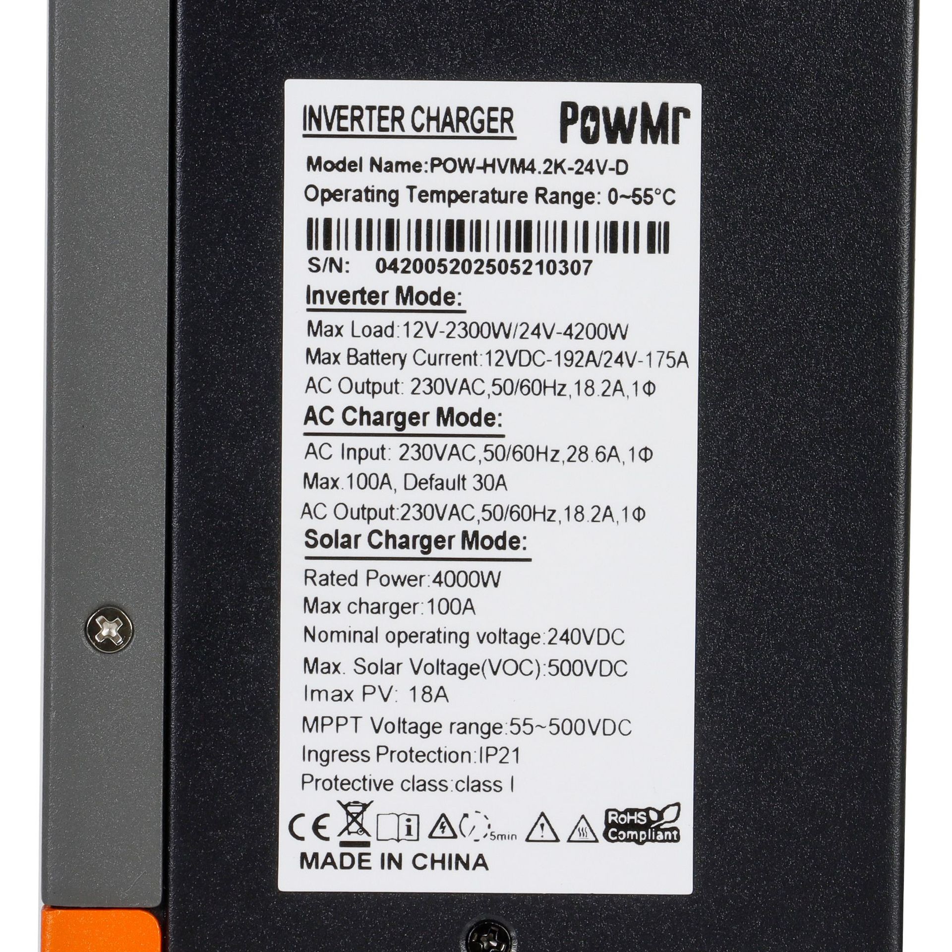 PowMr12V24V4200W inversor híbrido solar inversor solar controlador inverso integrado