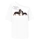 Jennie with 25 summer new pearl necklace sausage dog printed short sleeve T-shirt diagonal shoulder top women