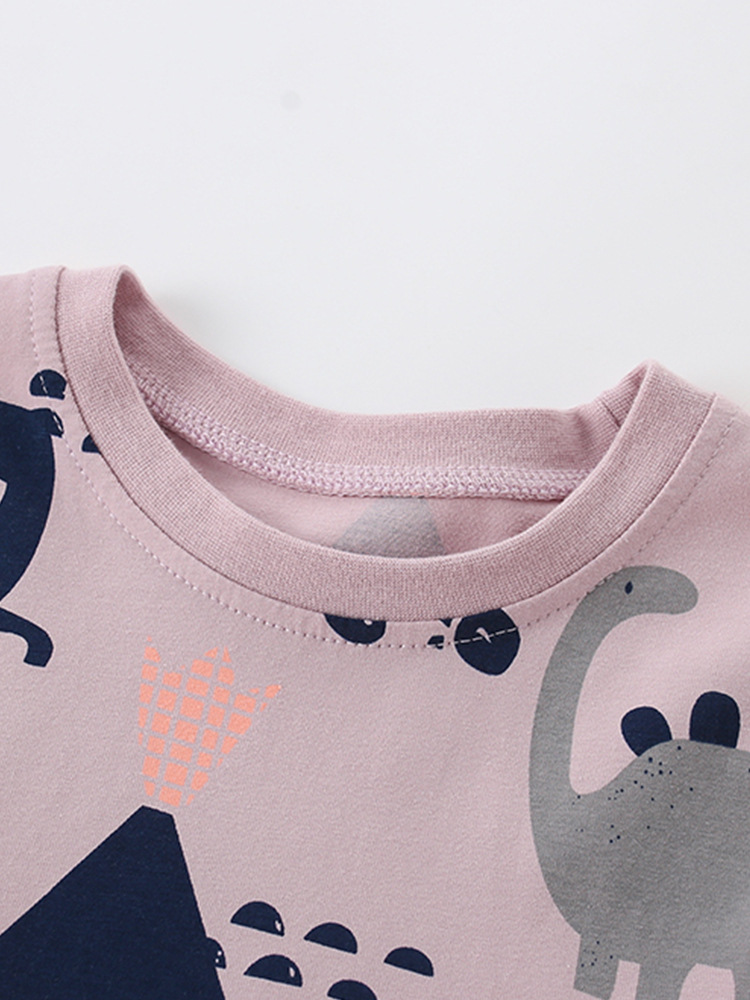 Malwee falda de niña otoño nuevo estilo europeo y americano de niños de media edad cuello redondo impresión casual vestido de manga larga