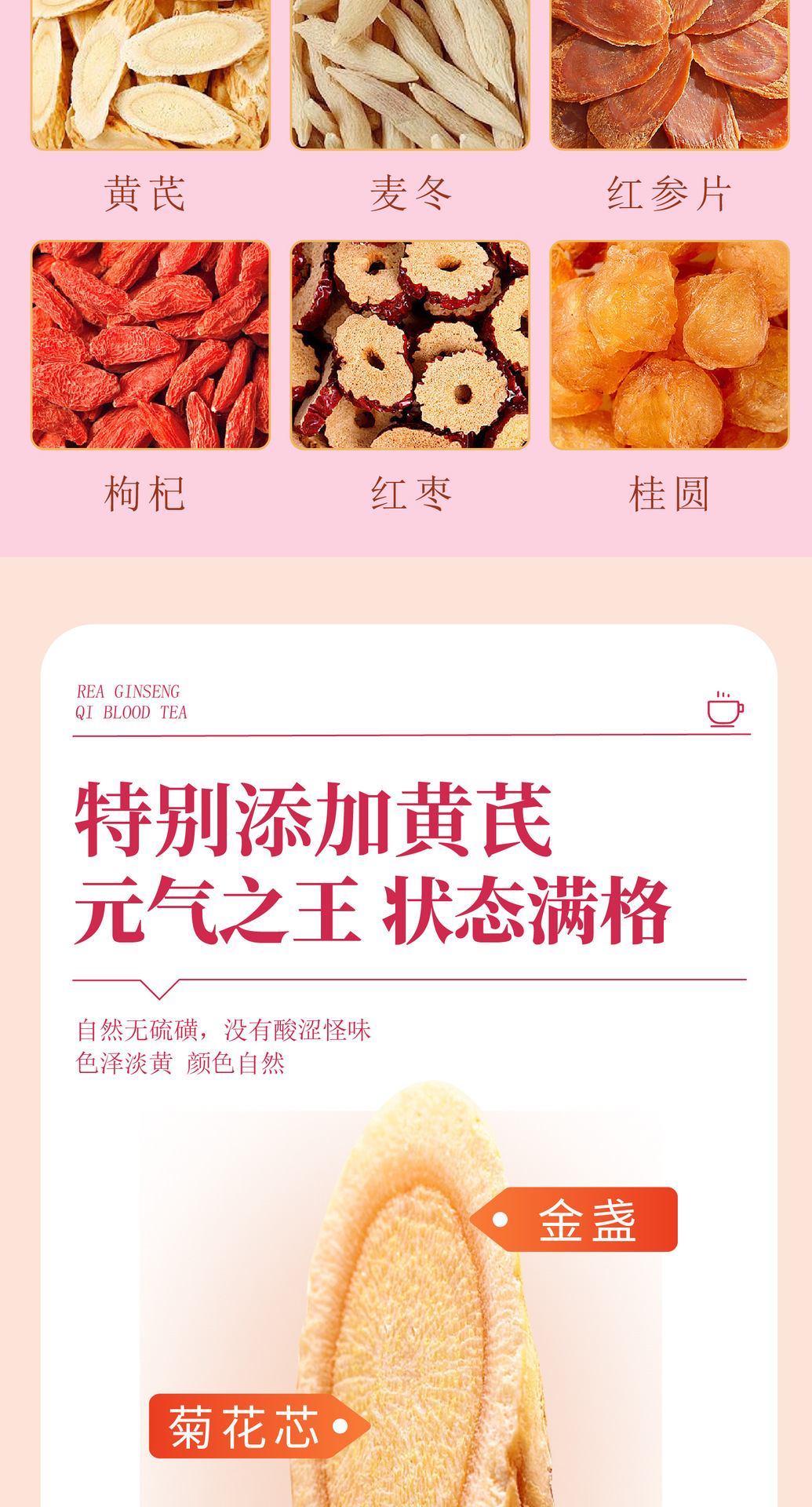 Red Ginseng Ophiopogon Herbal Tea 6-Ingredient Tea Bags 35g x 10 Packs Daily Wellness Brew quality and texture