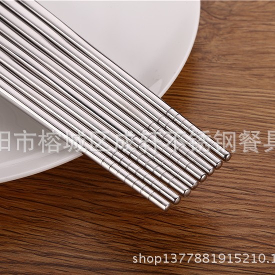 8cm de acero inoxidable 304 palillos cuadrados medio cuadrado palillos coreanos palillos al por mayor Jieyang vajilla