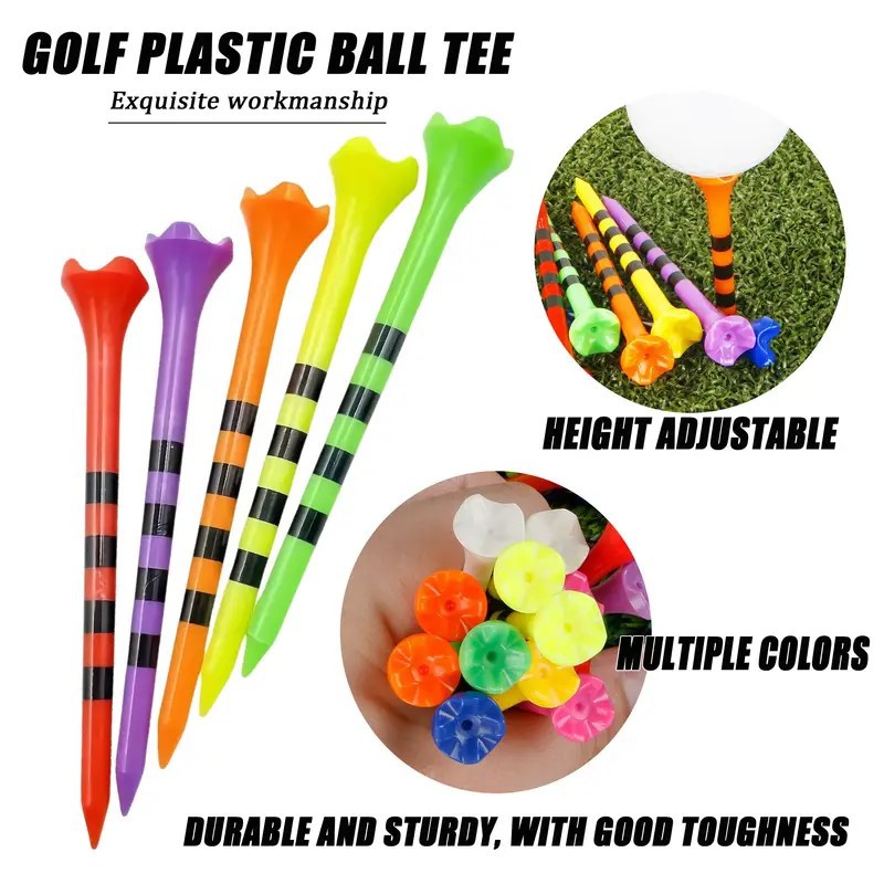 골프 플라스틱 볼 네일 70/83mm 혼합 색상 4 클로 스트라이프 볼 티 볼 티 골프 액세서리 용품