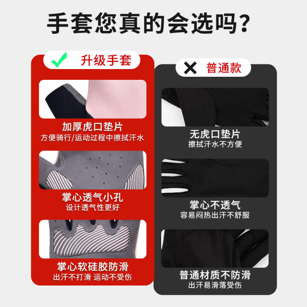 Non-slip wear-resistant breathable gloves for gym