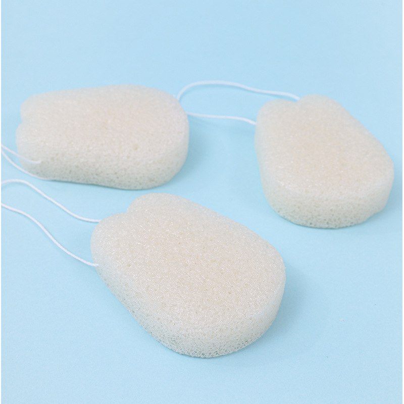 Fábrica de esponja de konjac personalizada esponja de lavado facial esponja de limpieza facial limpieza de material vegetal degradable a granel