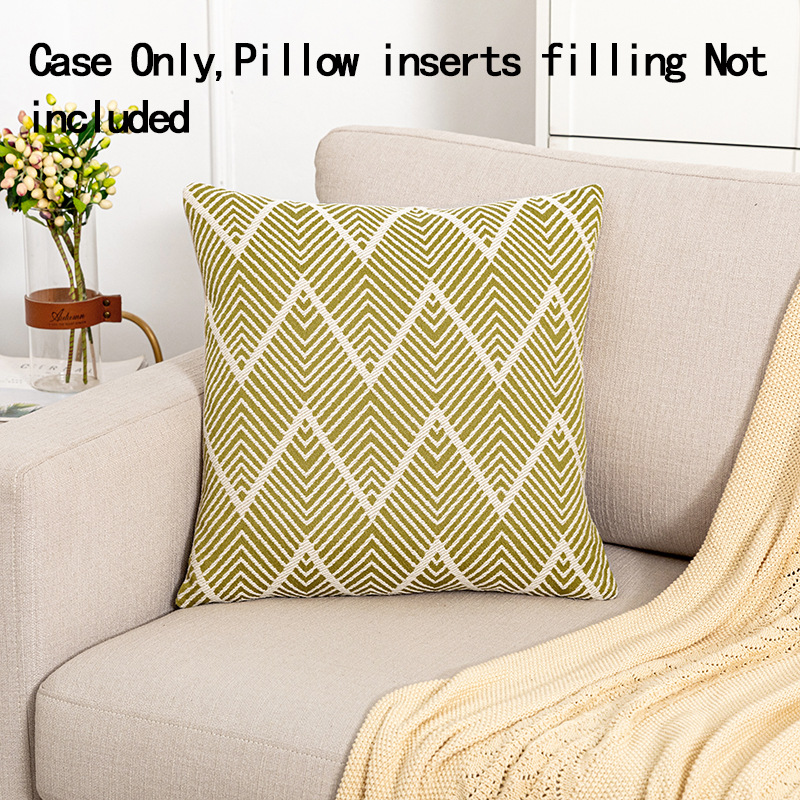 Cross-border Hot-selling Modern Simple Polyester Cotton Jacquard Pillow Model Room Tea Sofa Decorative Pillow Case_voghion.com