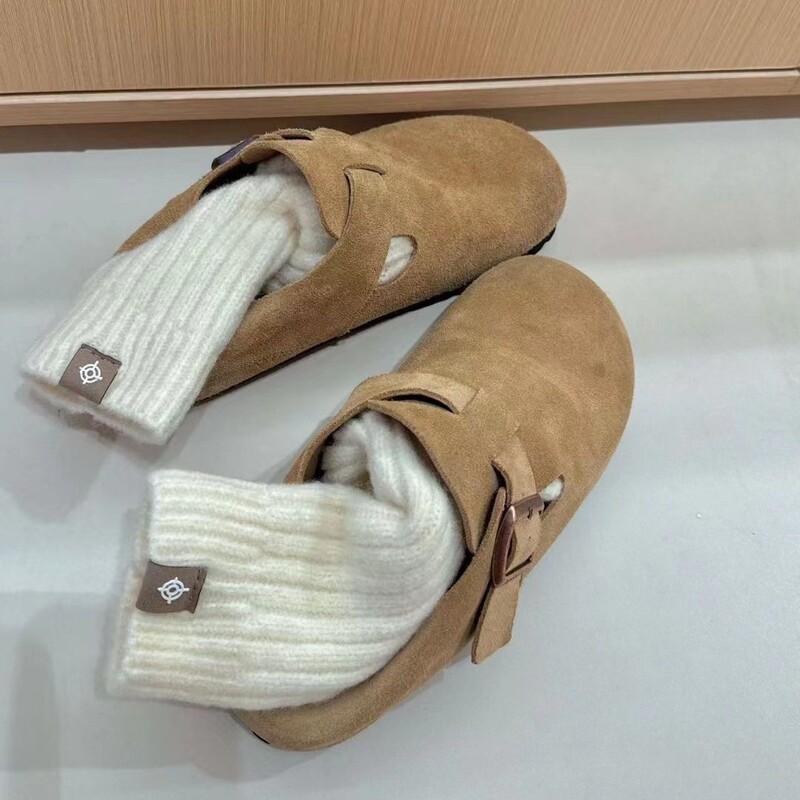 Socks Women's Winter fleece-lined Thickened Wool Mid-tube Socks Soft Waxy Fluffy Wool Socks Korean Style Simple Solid Color Pile