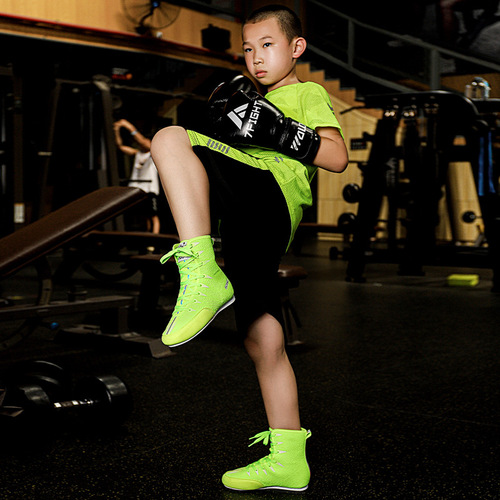 Children's Boxing Shoes for Boys and Girls, Professional Training, Competition, Fighting, Sanda, Free Fighting Shoes, Youth Wrestling Shoes