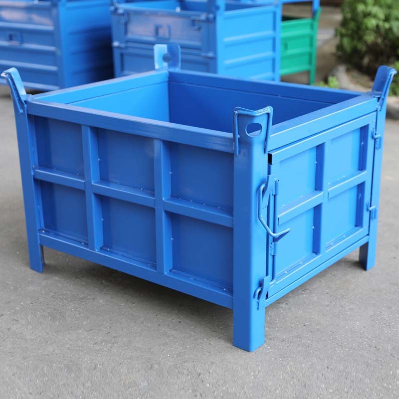 金属周转箱可折叠重型铁板箱铁屑箱废料箱叉车行吊铁箱仓储笼铁框