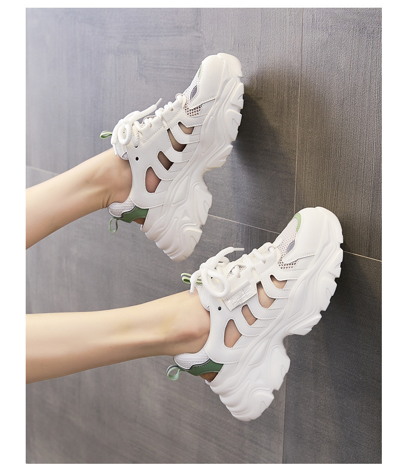 Giày sneaker nữ đế dày phong cách chunky, lưới thoáng khí mùa hè 2025 — Màu xanh lá cây [phiên bản nâng cấp], SSC2112E5K màu tím nhạt rỗng thoáng khí, SSC2112E5K màu xanh lá cây rỗng thoáng khí, Màu tím nhạt [phiên bản nâng cấp] chi tiết 9