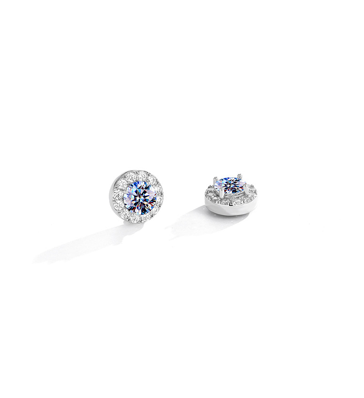 15g Weight 925 Sterling Silver Ear Needle Material 0.5ct, 1.0ct Carat Total Weight 1 Piece 1 Pair 0.5ct 1.0ct 925 Sterling Silver Moissanite Moissanite Earrings Geometric Ear Studs