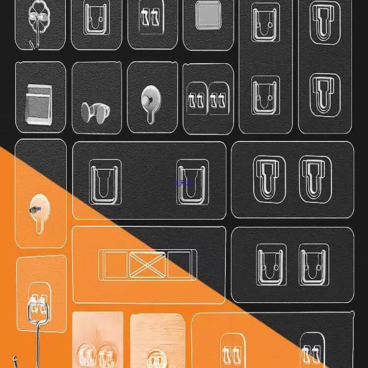 No-Drill Heavy-Duty Adhesive Hooks, Nail-Free Storage Rack with Adhesive Backing, Snap-On Adhesive Fasteners, Traceless Hooks with Adhesive