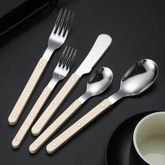 430ステンレスリュックサック柄ナイフフォークスプーンホテル食器クリーム風フレンチステーキナイフデザートスプーンフォークセット