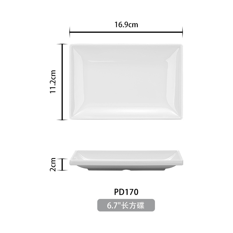 Fábrica directa de platos de polvo de intestino melamina rectangular platos de polvo de intestino porcelana platos de polvo de intestino al por mayor