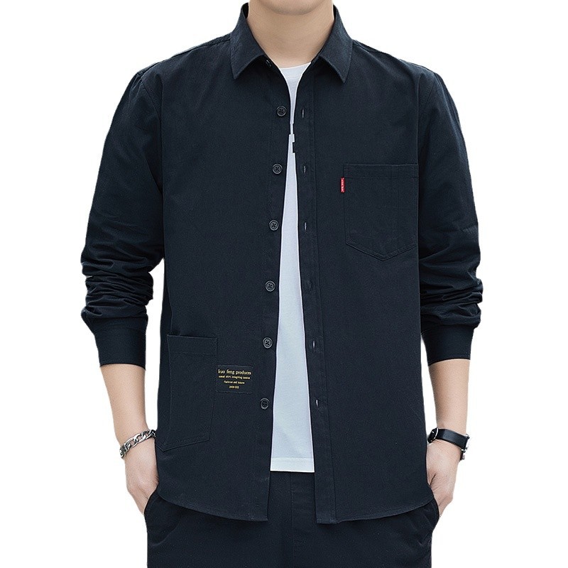 2024 primavera y otoño nueva fábrica para hombres camisa de manga larga camisa de trabajo coreana camisa de manga larga camisa casual de hombre