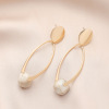 Metal resin, earrings, silver needle, suitable for import, simple and elegant design, internet celebrity, silver 925 sample