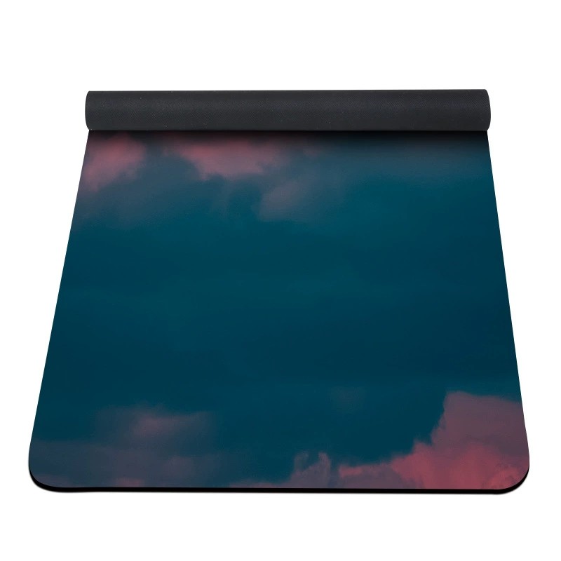 Ultra thin rubber foldable yoga mat, handheld non-slip storage system for traveling