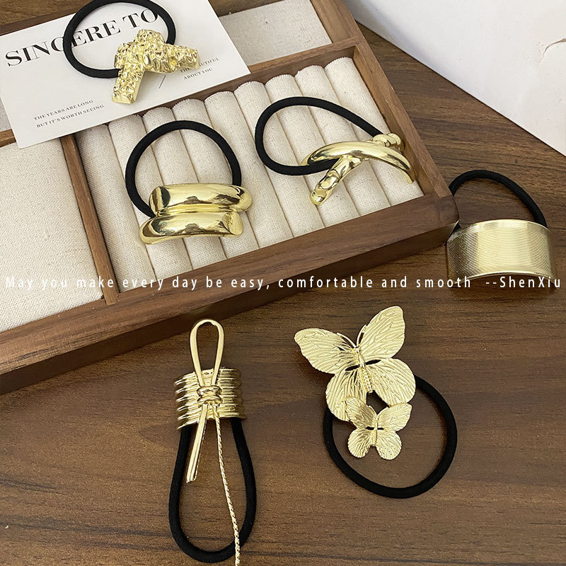 Zinc alloy Material Irregular Pattern Vintage Style Classic Style Women's Irregular Zinc Alloy Plating Hair Tie