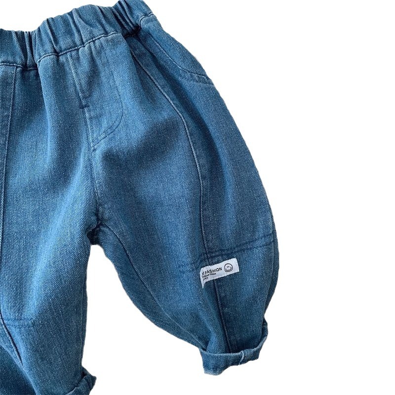 Nuevos pantalones infantiles de primavera y otoño jeans para niños pequeños y medianos pantalones casuales de color sólido Harlan