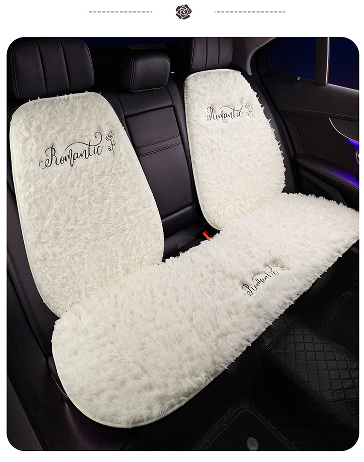 Car Seat Cushion Autumn and Winter Plush Warm Car Seat Cushion Popular Accessible Luxury High-End Bow Car Seat Cover