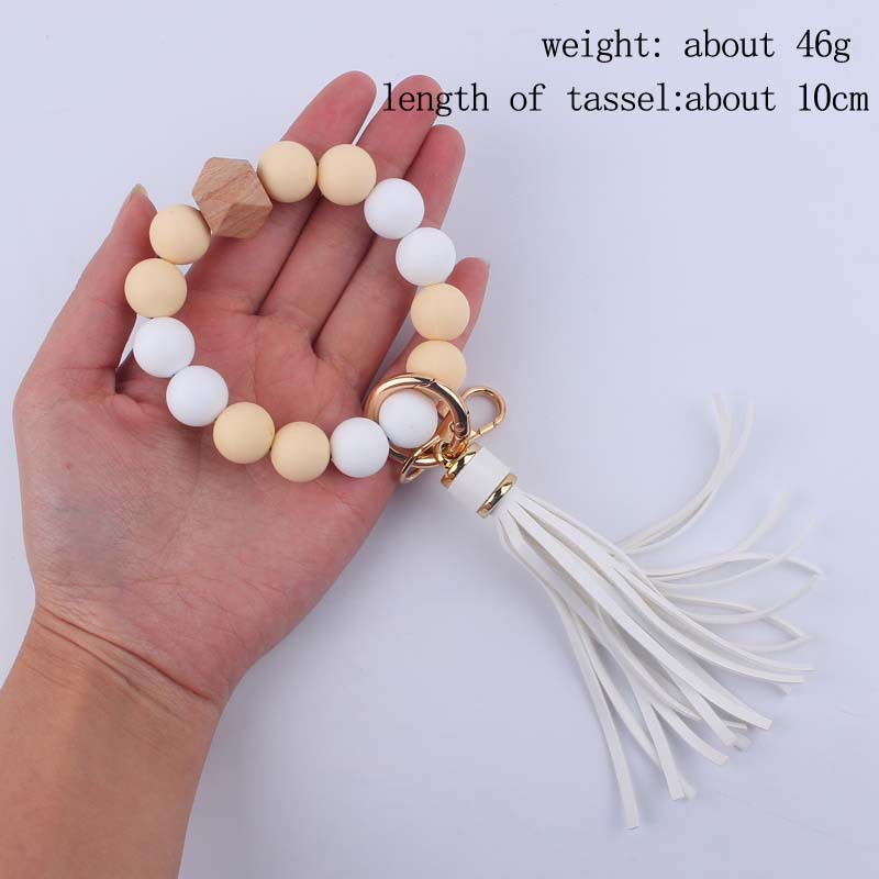 Holiday, Travel Occasion Simple Style Artistic Color Block Alloy Silica Gel Beaded Women's Keychain