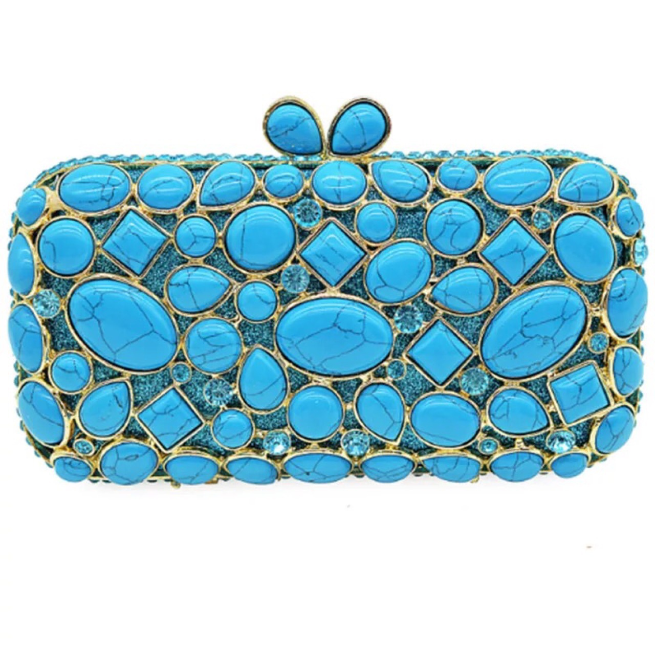 Agate bolsa suministro transfronterizo ágata turquesa diamantes bolsa de cena europea y americana diamantes de agua bolsa de piedra preciosa