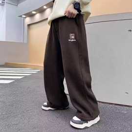 2025新款宽松休闲裤男韩版潮流百搭裤子秋季坠感阔腿拖地长裤