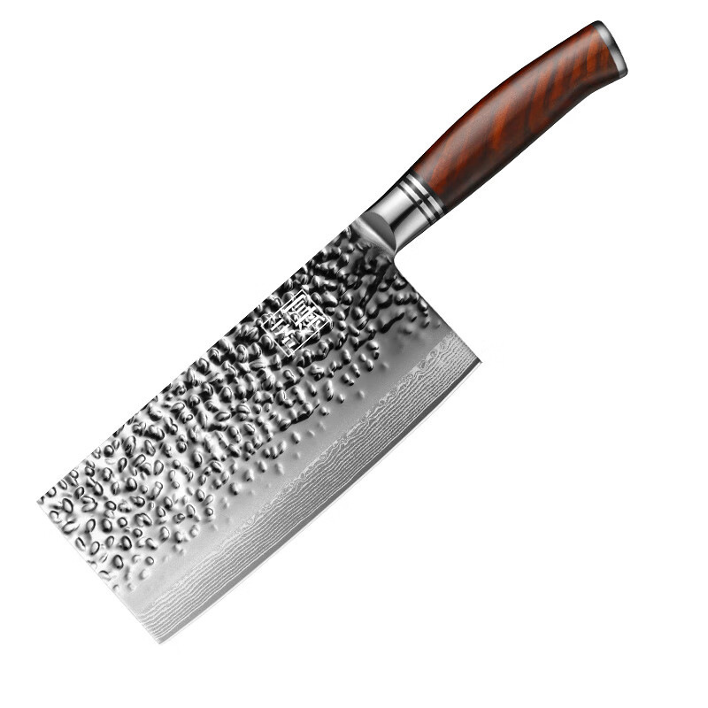 Cuatro piezas de cuchillo de cocina de corte afilado forjado cuchillo de cocina de cocina de Damasco