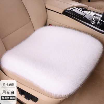 New Car Seat Cushion Imitation | Seat cushion, seat cover - moonlight-white-front-row-single-piece-fox-fur