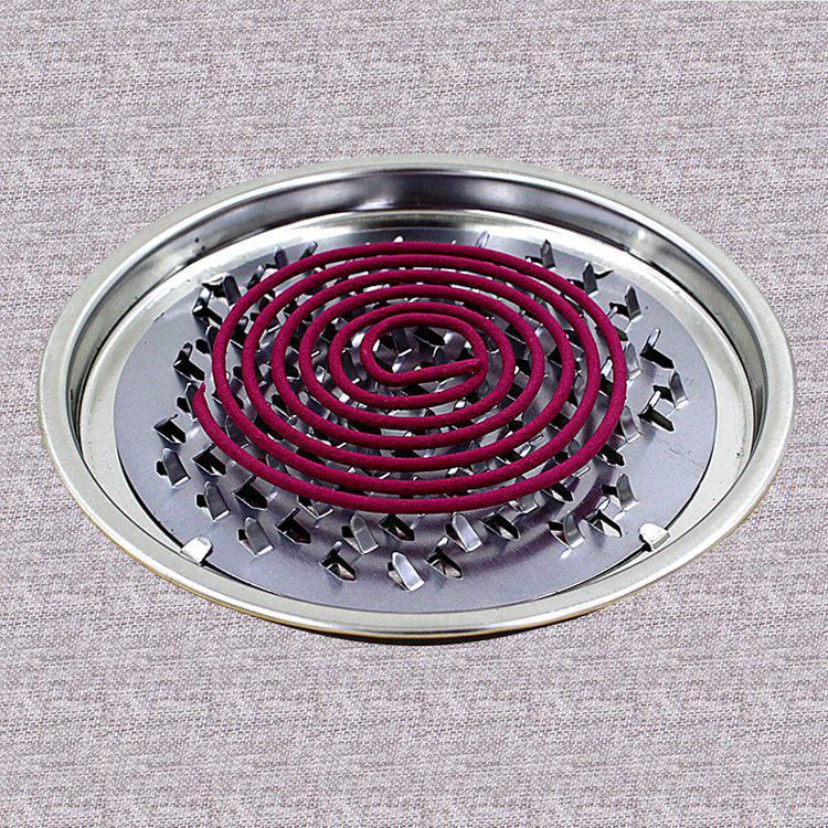 Mosquitos con cenizas de seguridad, placa de acero inoxidable, diseño de malla dentada, bandeja de mosquitos doméstica a prueba de incendios y a prueba de quemaduras