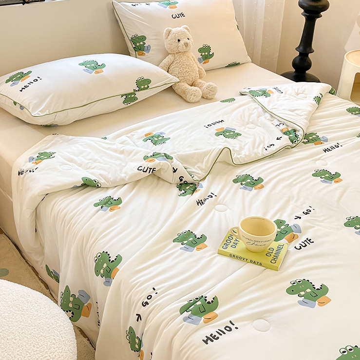 New A-class baby and mother-grade soy fiber air-conditioning quilt knitted cotton summer cool quilt machine washable kindergarten children's quilt