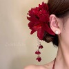 4# true red simulated flower tassel hairpin