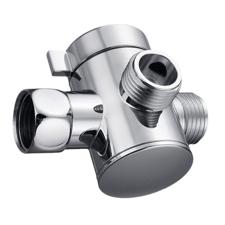 美式卫浴三通插座分水器 亚马逊花洒喷头三通分流器 带插座转接头