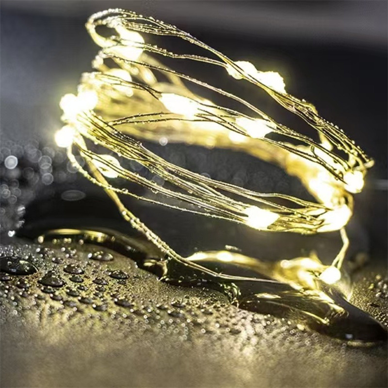 Día de San Valentín decoración de flores LED lámpara de cobre botón caja de baterías decoración de vacaciones artesanía decoración de luces de colores