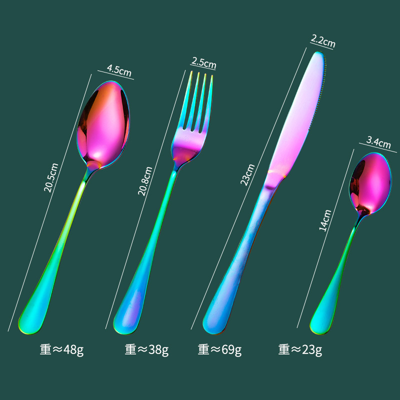 1010ステンレス食器ナイフフォークスプーン洋食ステーキナイフフォークスープスプーンナイフフォークスプーン4点セットギフトセット|undefined