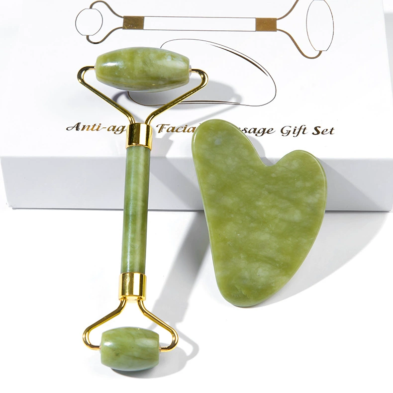 Natural ore jade, massager, set for face