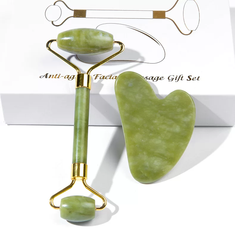 Natural ore jade, massager, set for face
