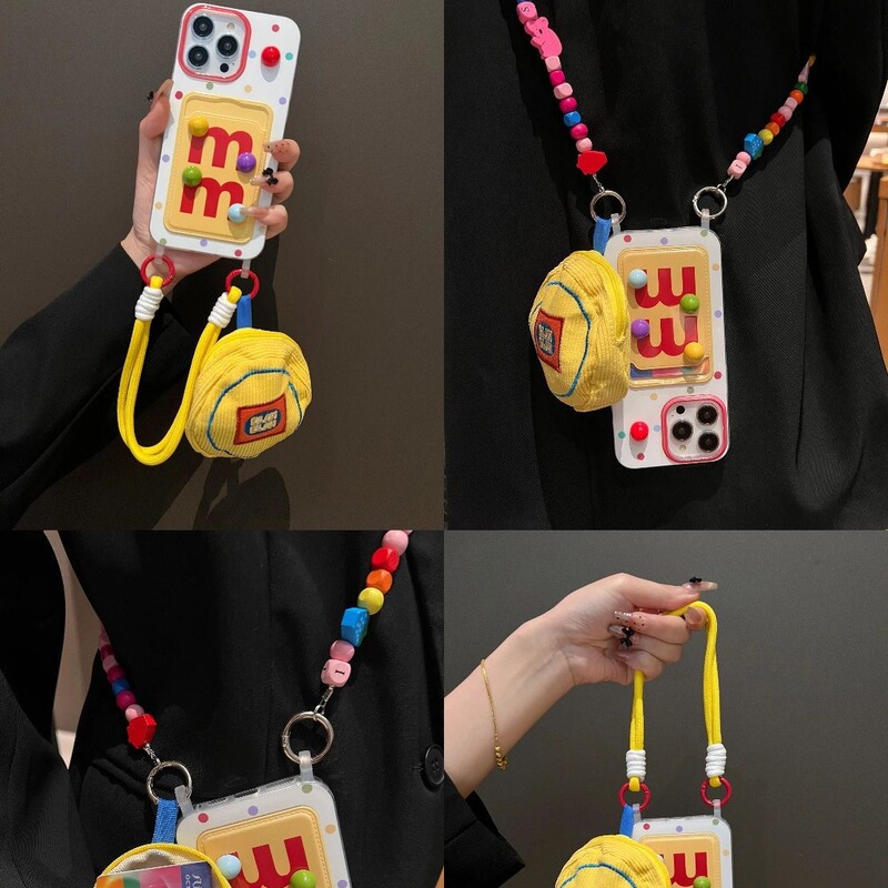 Wave Point M Fun Applicable Card Bag Lanyard IP15 Apple 13 Huawei P70 Mobile Phone Shell 12 New OPPO Creative New