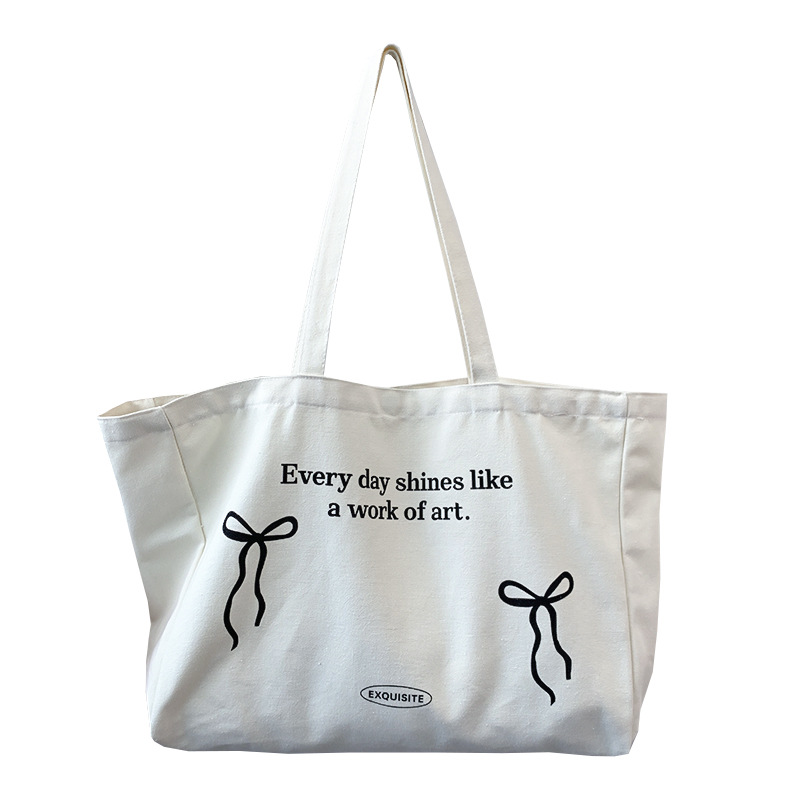 Bolsa de lona de gran capacidad para mujer, estilo sencillo y literario, ideal para yoga, viajes o universidad, bandolera