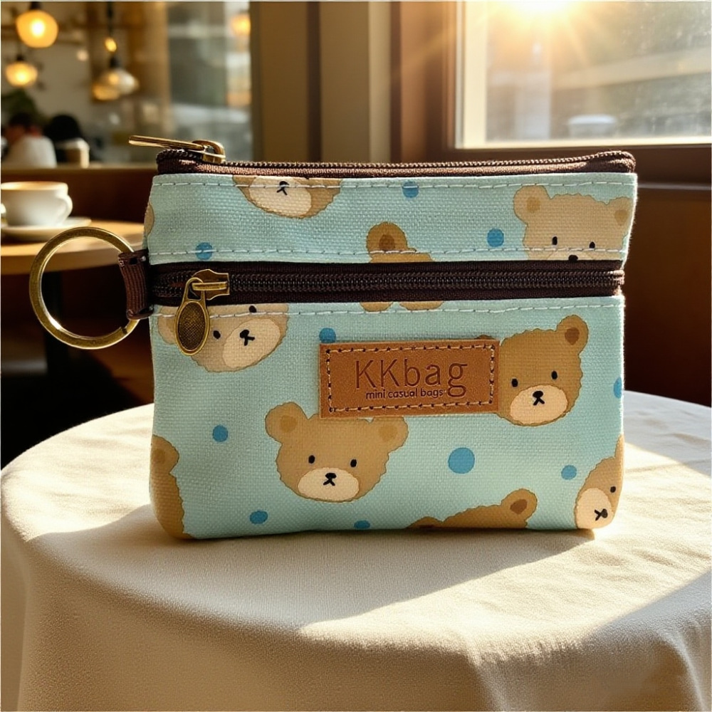 Coin purse bear-light blue