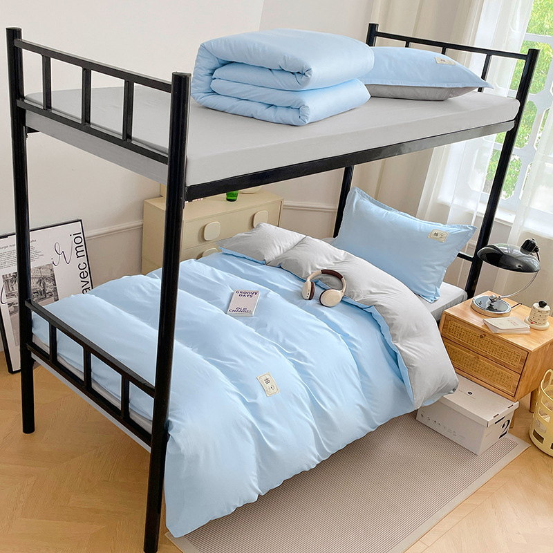 Dormitorio de estudiantes Conjunto de algodón de seis piezas Ropa de cama para estudiantes universitarios Algodón Tres juegos para estudiantes Ropa de cama de apoyo de 90*200