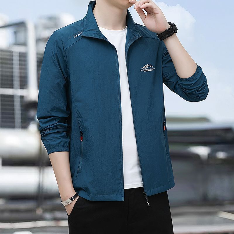 2024 New Men's Sunscreen Clothing, Ultra-thin and Breathable Ice Silk Summer Jacket, Quick-drying Skin Suit