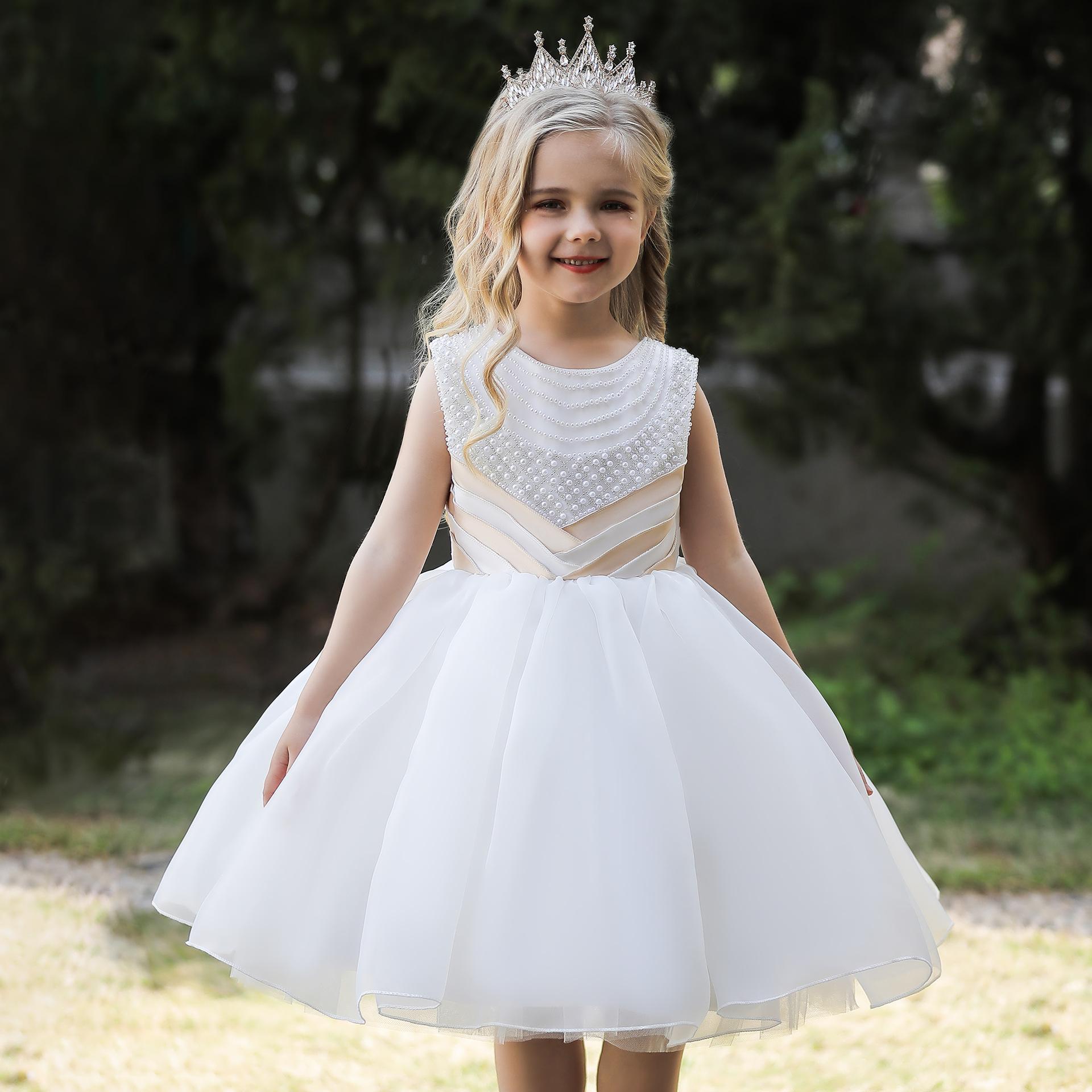Vestido infantil, vestido de niña para actuación de piano del 1 de junio, vestido de niña de las flores para boda, vestido abullonado, estilo europeo y americano