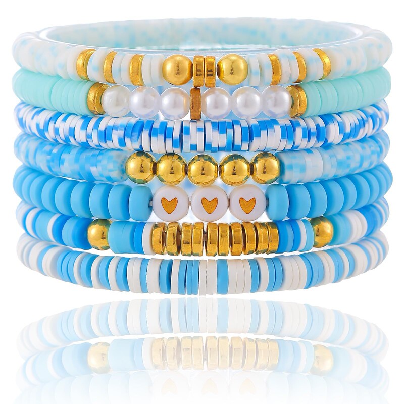 Cross-Border Hot Selling Bohemian Soft Pottery Gold Beads Stackable Pearl Love Beads Friendship Bracelet Women's Jewelry Wholesale Cross-Border Hot Selling Bohemian Soft Pottery Gold Beads Stackable Pearl Love Beads Friendship Bracelet Women's Jewelry Wholesale